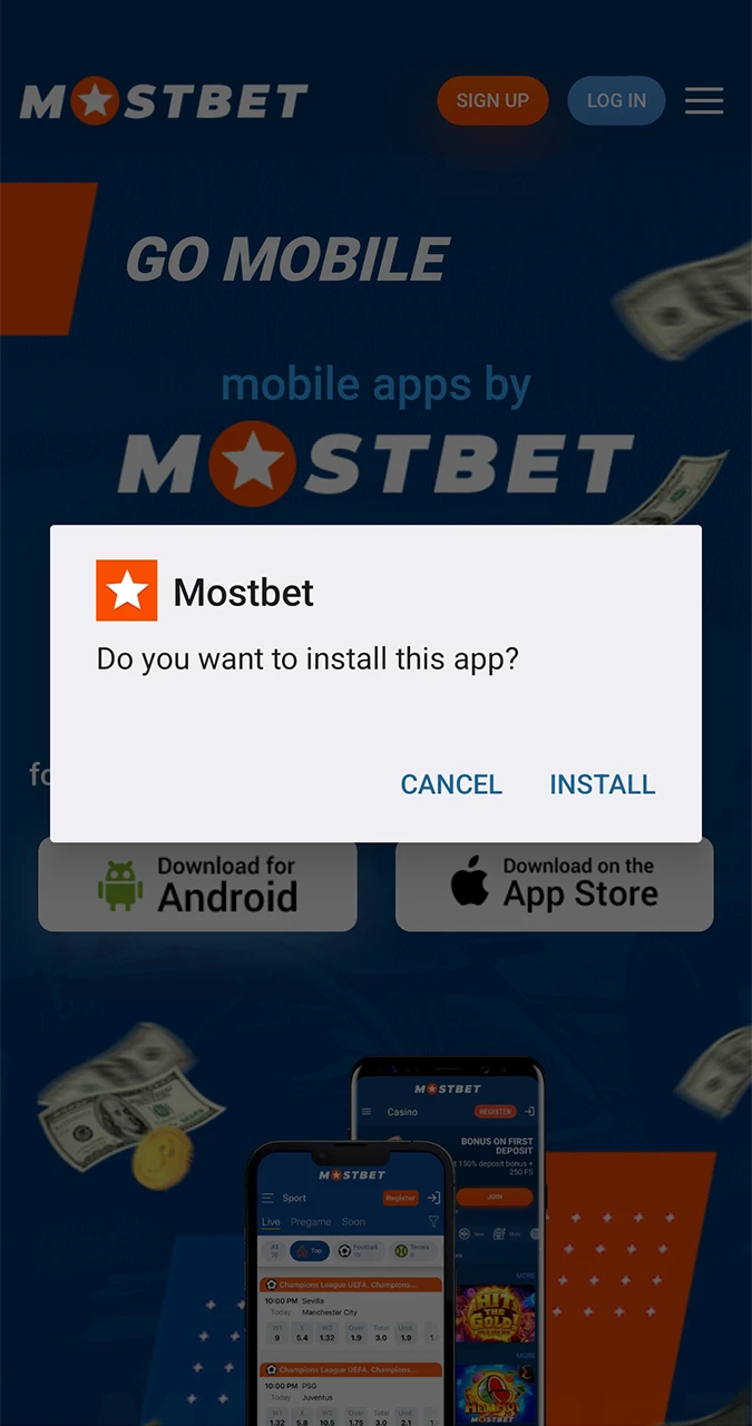 Proceed to quickly install the Mostbet app on your Android device.