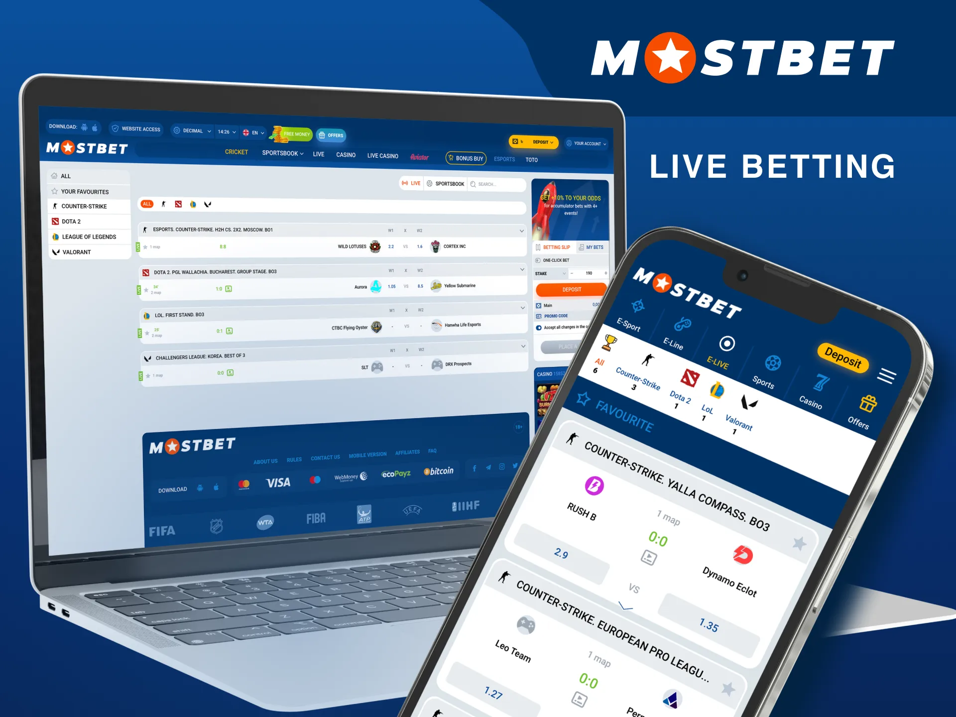 Place live bets on eSports at Mostbet while enjoying free real-time match streams.